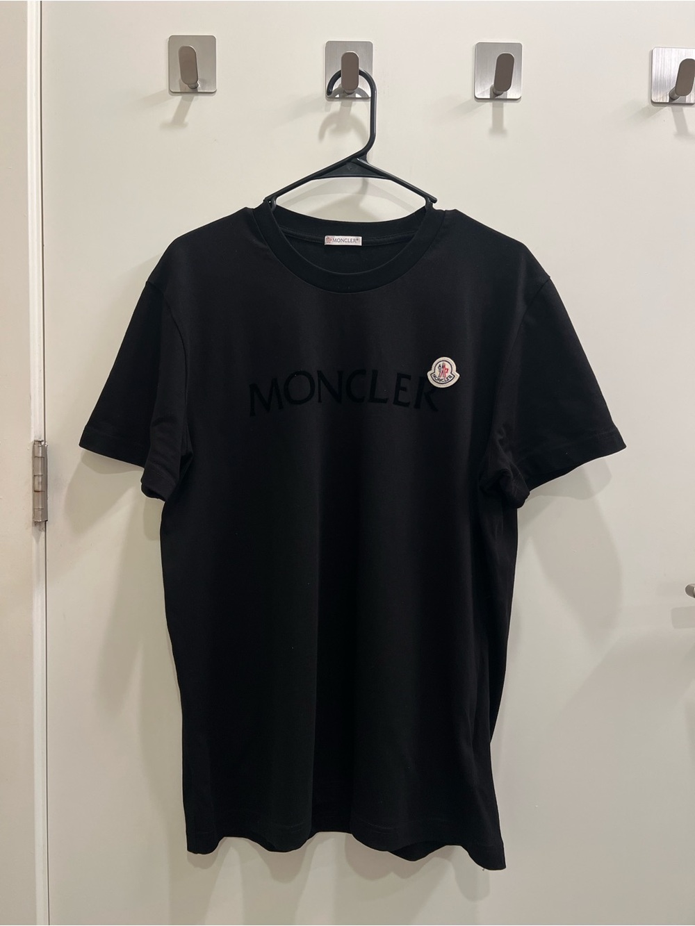 Moncler flocked logo cotton t-shirt M